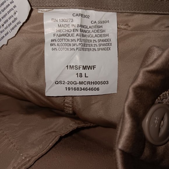 LEE REGULAR FIT STRAIGHT LEG MID RISE KHAKI PANTS COTTON BLEND WOMEN'S SIZE 18L - Picture 14 of 16